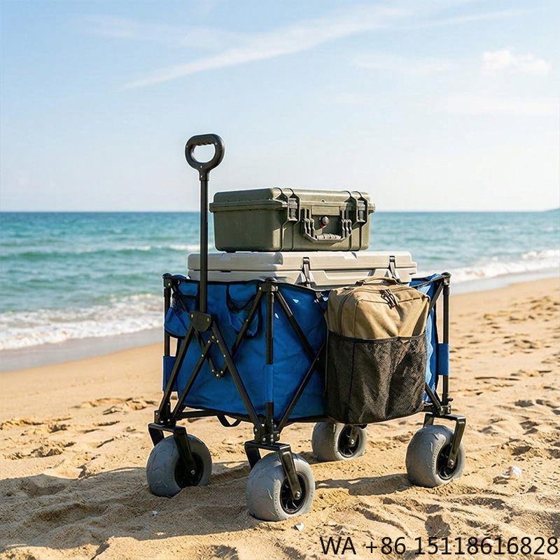 Outdoor Camping Folding Table - Katlanabilir Metal Plaj Arabası Hızlı Çıkarılabilir