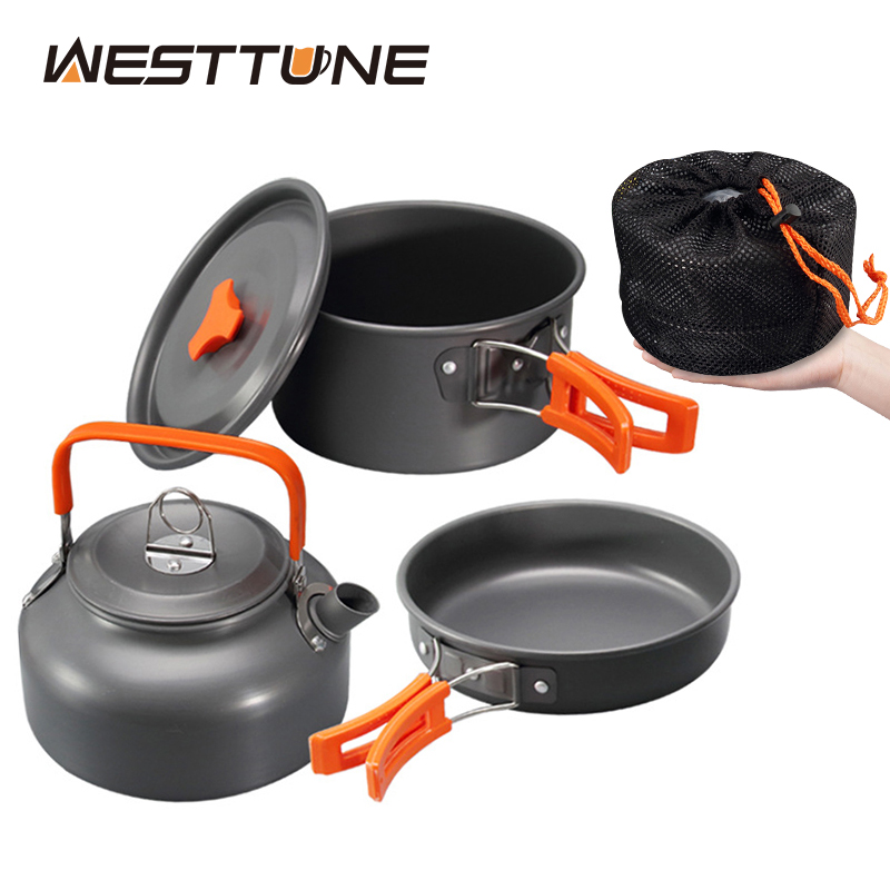 Outdoor Camping Essentials - WESTTUNE Kamp Tencere Seti Alüminyum Açık