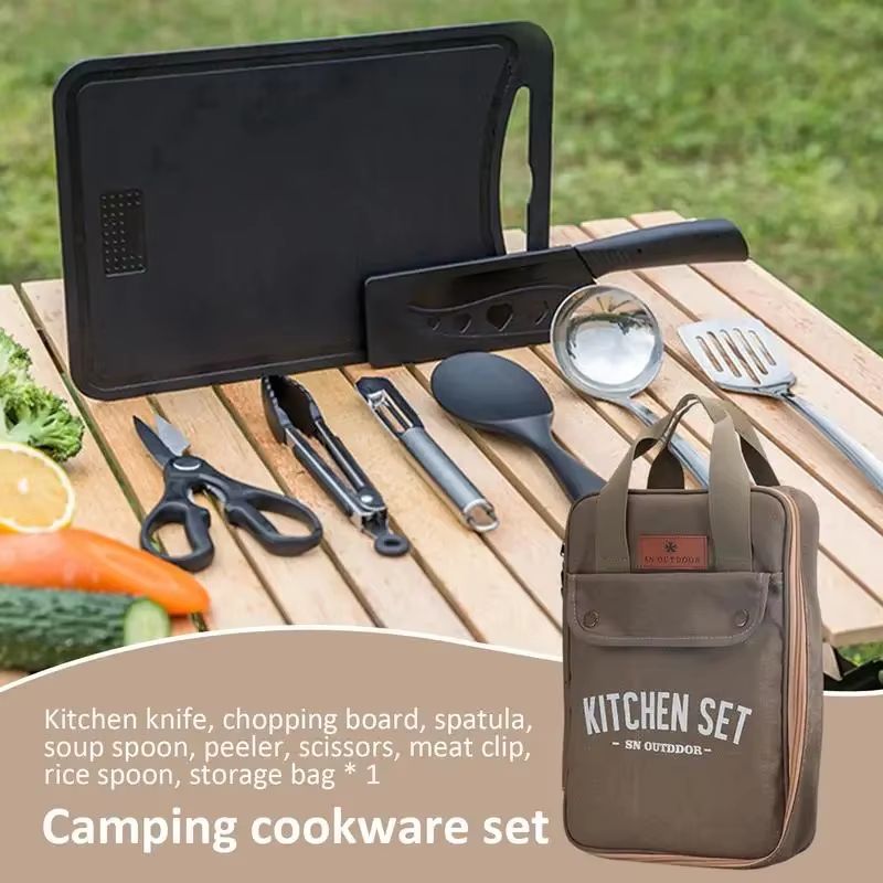 8 adet Kamp Mutfak Tencere Set - Outdoor Camping Kitchen Table incelemesi ve fiyatı