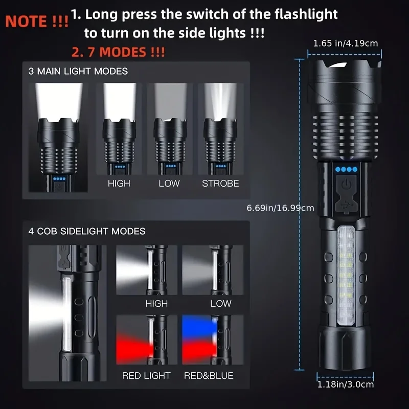 Güçlü LED El Feneri Pil Göster - Outdoor Camping Lamp incelemesi ve fiyatı